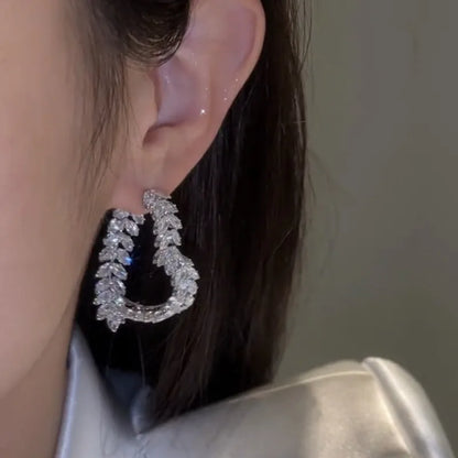 Boucles d’oreilles de blé de luxe Zircon brillant Mode Personnalité Fête Charme Bijoux Feuille de Blé Boucle D’oreille Pour Femmes Filles Style Coréen - OKLassy