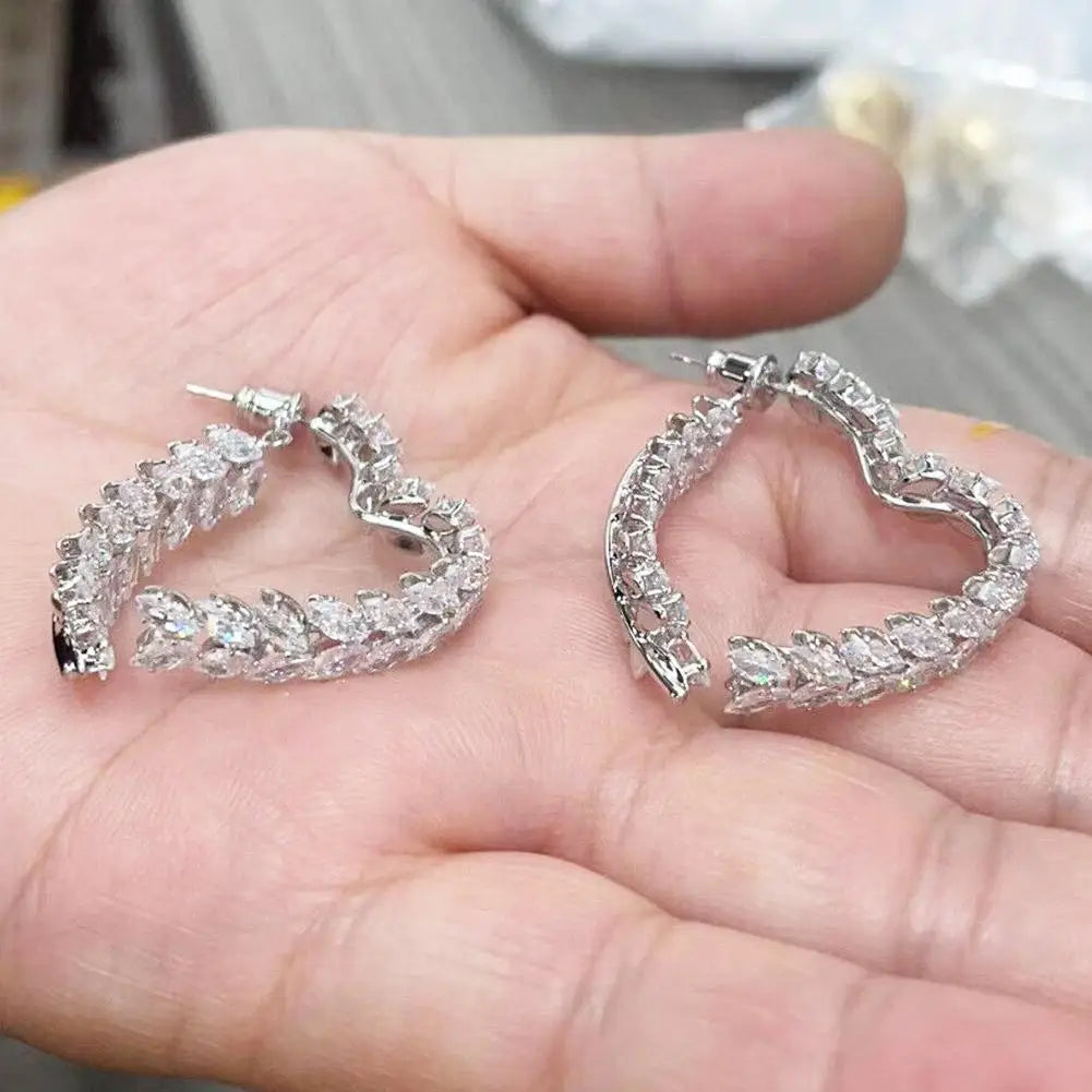 Boucles d’oreilles de blé de luxe Zircon brillant Mode Personnalité Fête Charme Bijoux Feuille de Blé Boucle D’oreille Pour Femmes Filles Style Coréen - OKLassy