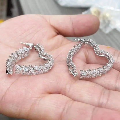 Boucles d’oreilles de blé de luxe Zircon brillant Mode Personnalité Fête Charme Bijoux Feuille de Blé Boucle D’oreille Pour Femmes Filles Style Coréen - OKLassy