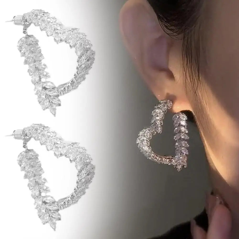 Boucles d’oreilles de blé de luxe Zircon brillant Mode Personnalité Fête Charme Bijoux Feuille de Blé Boucle D’oreille Pour Femmes Filles Style Coréen - OKLassy