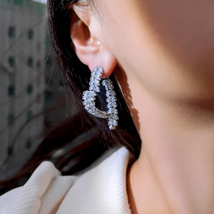 Boucles d’oreilles de blé de luxe Zircon brillant Mode Personnalité Fête Charme Bijoux Feuille de Blé Boucle D’oreille Pour Femmes Filles Style Coréen - OKLassy